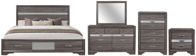 Global Furniture USA Seville 5-Piece Dark Gray Full Bedroom Set-0