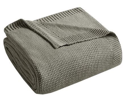 Olliix by INK+IVY Bree Knit Charcoal 50" x 60" Throw-0