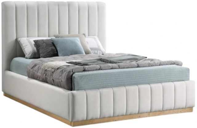Meridian Furniture Lucia Cream Full Upholstered Panel Bed-0