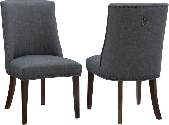 Powell® Auden 2-Piece Espresso/Gray Dining Chair Set-2