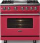 Viking® 5 Series 36" Valentine Pro Style Dual Fuel (LP) Range with Polished Chrome Trim-2