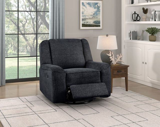 Homelegance® Monterey Ebony Swivel Reclining Chair-1