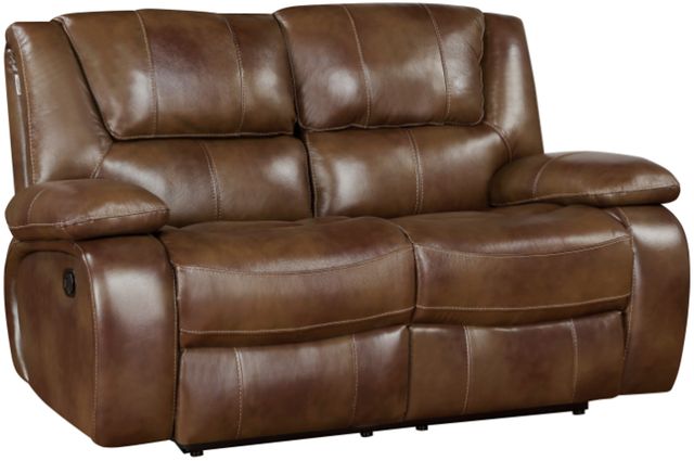 Homelegance® Ellicott Brown Manual Reclining Loveseat-0