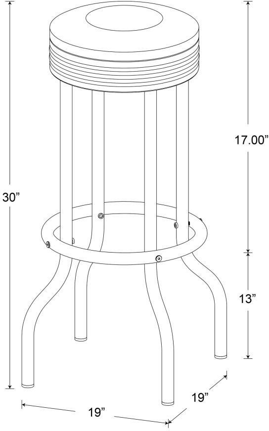 Coaster® Theodore 2-Piece White/Chrome Soda Fountain Bar Stools-8