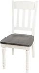Jofran Inc. Madison County Brown/Vintage White Slatback Dining Side Chair-4