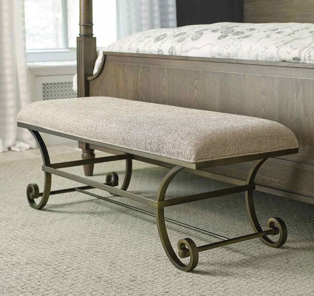 American Drew® Savona Beige/Vintage Gold Bed Bench-1