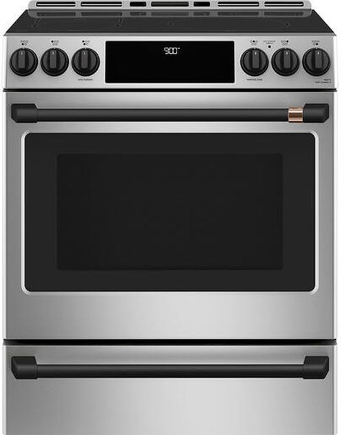 Café™ Flat Black Front Control Induction Knobs and Handle Kit-3