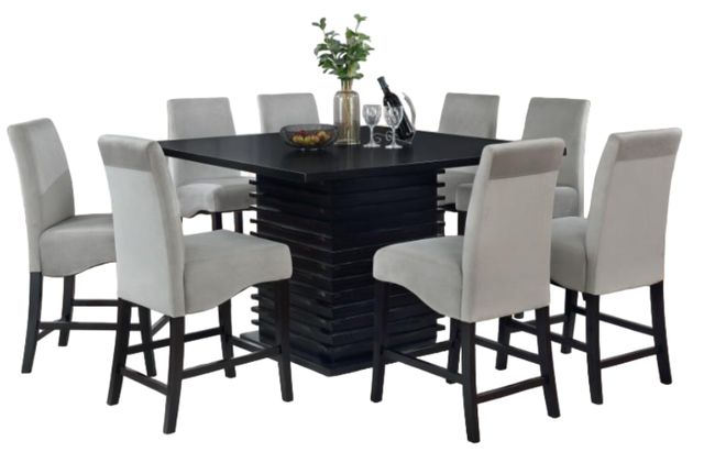 Coaster® Stanton 9-Piece Gray Square Counter Height Dining Table-0