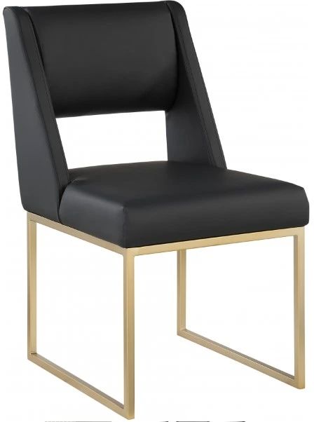Meridian Furniture Jayce Black Vegan Leather Dining Side Chair-0