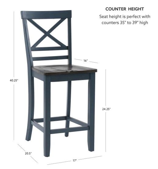 Powell® Laurel 2-Piece Blue Counter Stool Set-2
