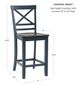 Powell® Laurel 2-Piece Blue Counter Stool Set-2