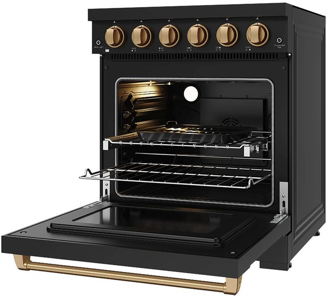 Thor Kitchen 30" Black Pro Style Electric Range with Precision Knob Control & Bronze Hardware-4