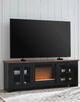 Signature Design by Ashley® Wildenauer Black/Brown 76" TV Stand with Electric Fireplace-4