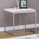 Furniture of America® Olle White/Chrome End Table-0