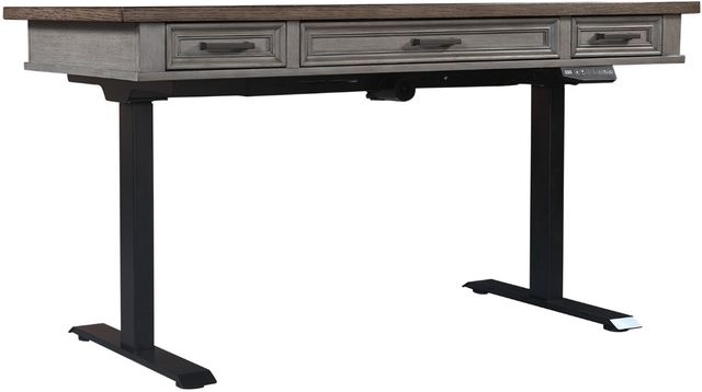 aspenhome® Caraway Aged Slate/Black/Brown Lift Desk-0