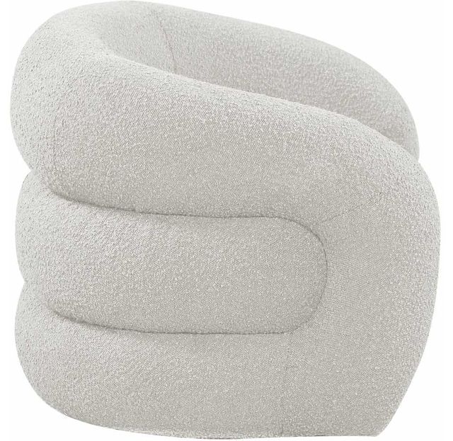 Meridian Furniture Roxbury Cream Boucle Fabric Swivel Accent Chair-2
