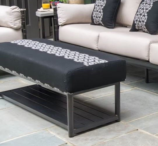 Close up of welded joints on an outdoor chair