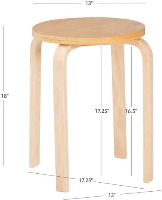 Linon Bentwood 4-Piece Natural Stacking Stool Set-2
