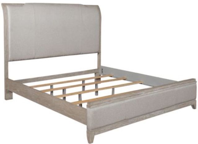 Liberty Furniture Belmar 4-Piece Silver Champagne/Washed Taupe King Bedroom Set-1