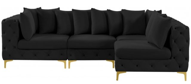 Meridian Furniture Tremblay 4-Piece Black Modular Sectional Set-0