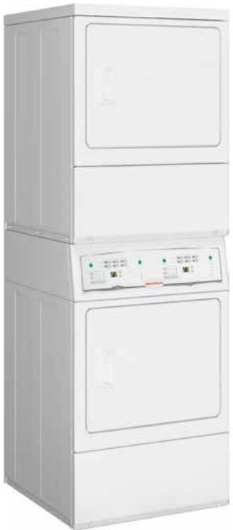 Speed Queen® Commercial 7.0 Cu. Ft. Dryer, 7.0 Cu. Ft. Dryer White Stack Laundry-1