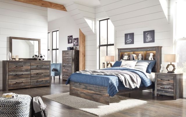 Signature Design by Ashley® Drystan 5-Piece Brown Rustic King Storage Bed Set-5