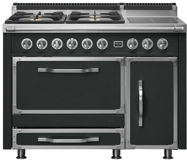Viking® Tuscany 48" Antique Bronze Pro Style Dual Fuel Range with 2 Induction-0
