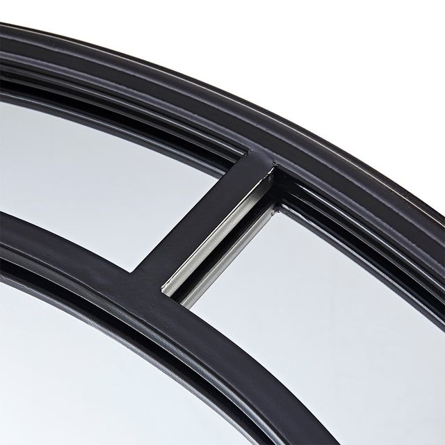 Olliix by Martha Stewart Katonah Black Round Framed Décor Wall Mirror-1