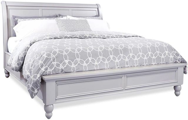 aspenhome® Cambridge Light Gray Paint Queen Sleigh Bed-0