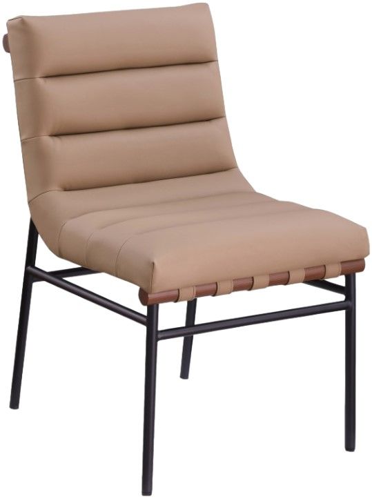 Meridian Furniture Burke Black/Tan Vegan Leather Dining Chair-0