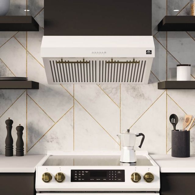 FORNO® Bari Espresso 30" White Under Cabinet Range Hood -2