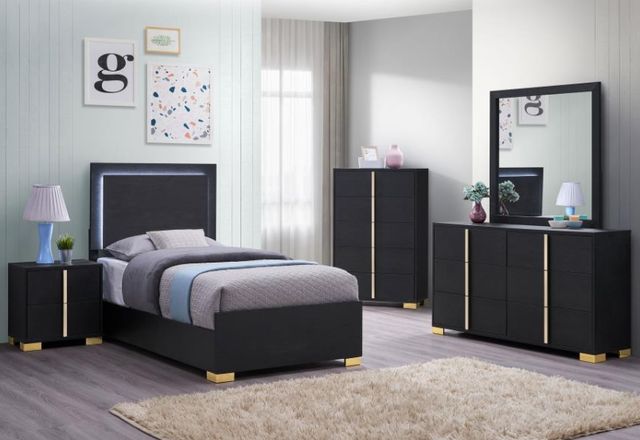 Coaster® Marceline 5-Piece Black Twin Bedroom Set-0