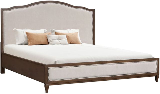 Flexsteel® Bellevue Creamy Tan/Whiskey Brown King Upholstered Panel Bed-0