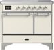 Ilve® Majestic III 40" Antique White Pro Style Induction Range with Solid Door and Chrome Trim-0