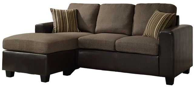 Mazin Furniture Slater 2-Piece Brown Reversible Sofa Chaise Sectional-1