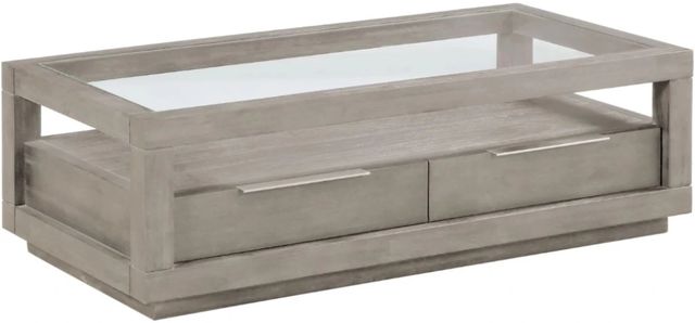 Modus Furniture Oxford Glass Top Coffee Table with Mineral Base-0