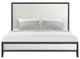 Elements International Versailles Contemporary Black/White King Upholstered Panel Bed-1