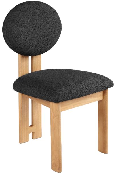 Meridian Furniture Napa Black/Natural Boucle Upholstered Dining Chair-0