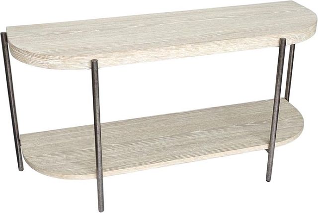 Magnussen Home® Jennings Edgecomb Grey/Weathered Antique Nickel Demilune Sofa Table-2