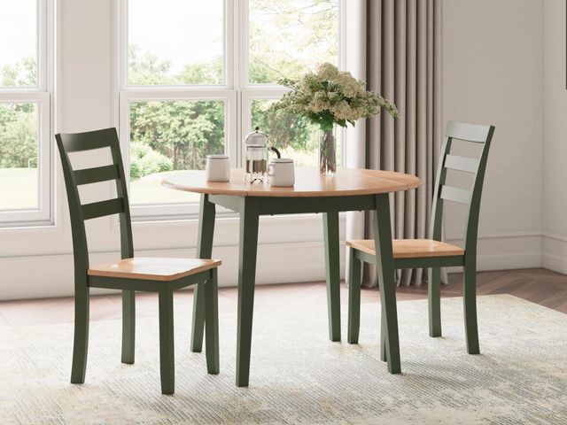 Signature Design by Ashley® Gesthaven 3-Piece Natural/Green Dining Table Set-3