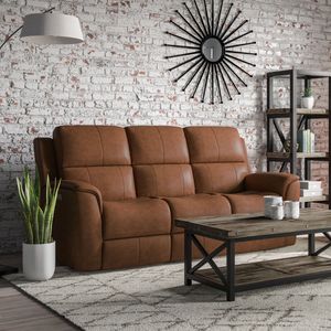 Flexsteel Henrick Triple Power Reclining Sofa with Drop Down Table