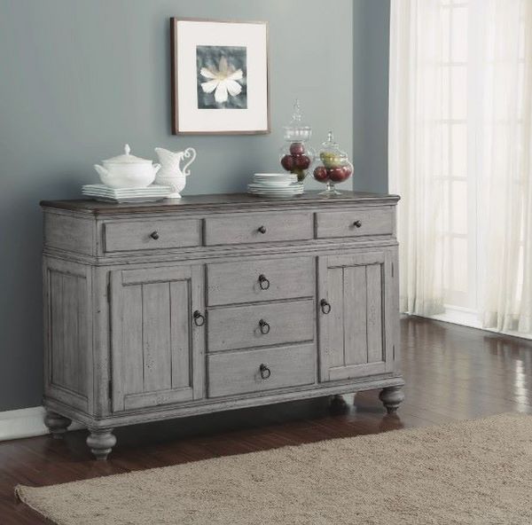 Flexsteel Plymouth Distressed Gray Buffet