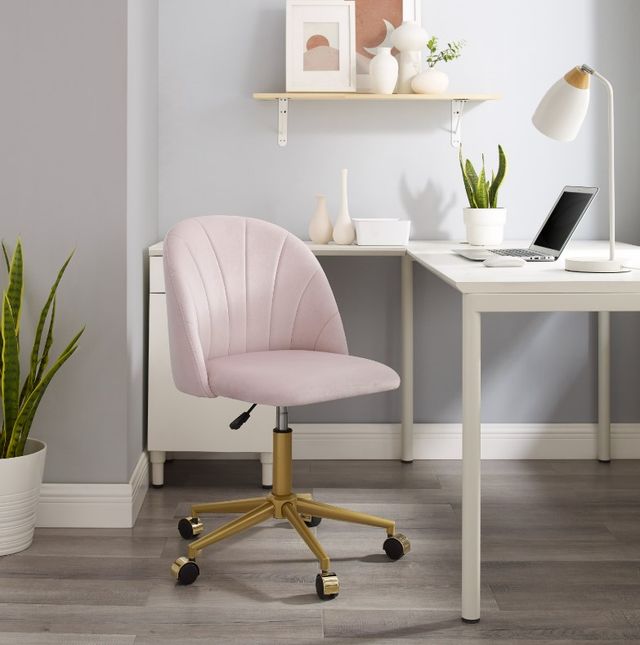 Linon Abigail Blush Pink Desk Chair-1