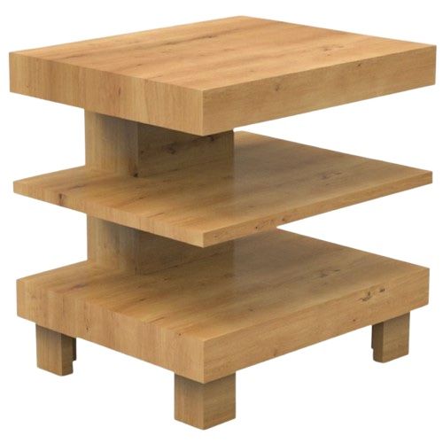 Home Trends & Design Flagstaff Natural Distressed Oak Side Table-0