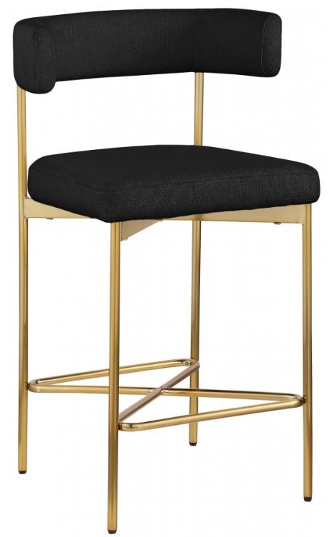 Meridian Furniture Rivage Black/Brushed Gold Counter Stool-0