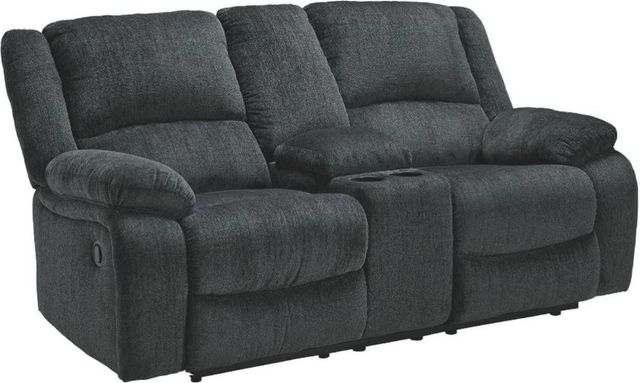 Signature Design by Ashley® Draycoll Slate Manual Reclining Loveseat with Console-0