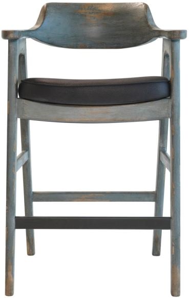 Nest Home Collections Wagner Distressed Blue Bar Chair-1