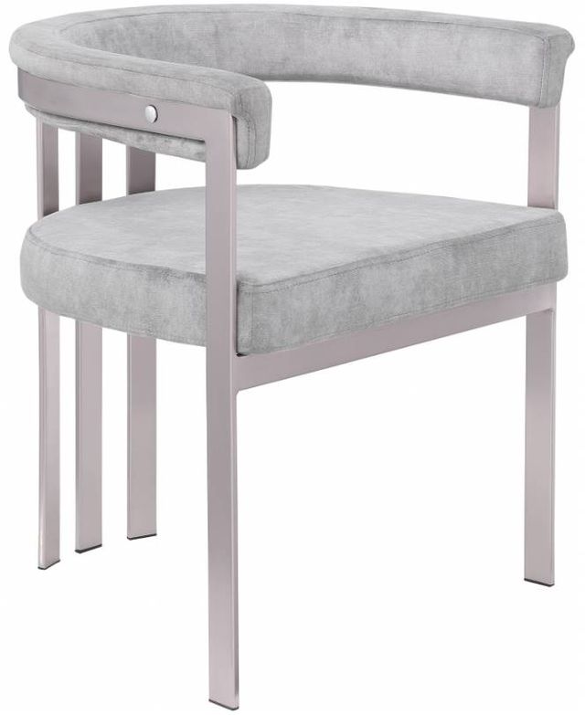 Meridian Furniture Marcello Gray/Brushed Chrome Velvet Dining Chair-0