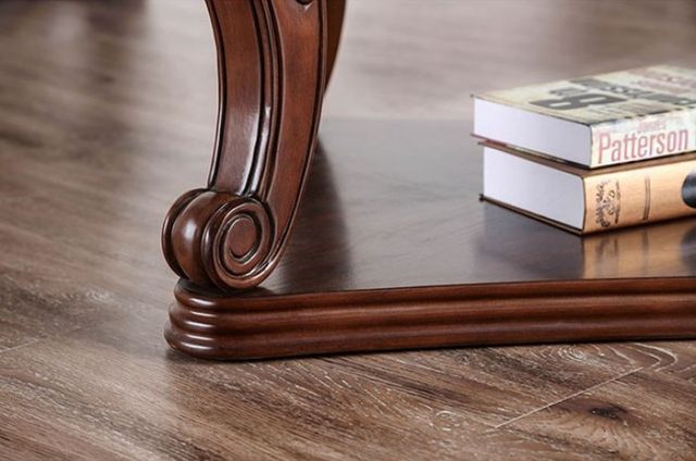 Furniture of America® Walworth Dark Oak Glass Insert End Table-3