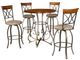Powell® Hamilton 5-Piece Bronze/Medium Cherry/Taupe Pub Swivel Table Set-0